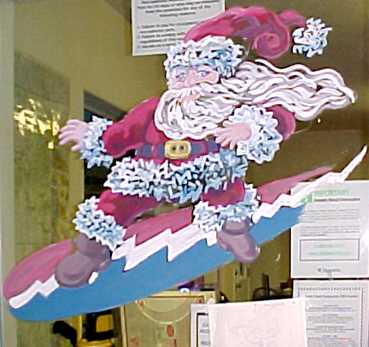 Surfing Santa at TriCity RV Park in Myrtle Creek